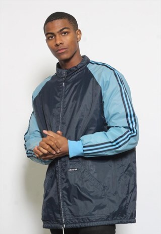 VINTAGE ADIDAS LOGO PADDED JACKET BLUE