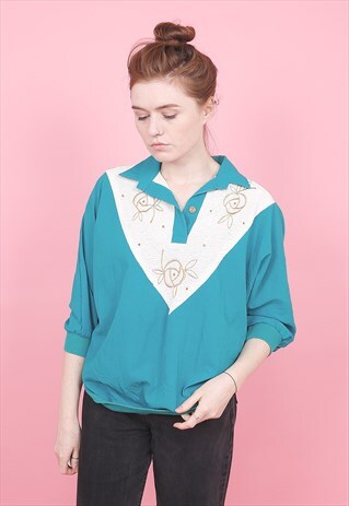 VINTAGE 80S PATTERNED TOP /R10142