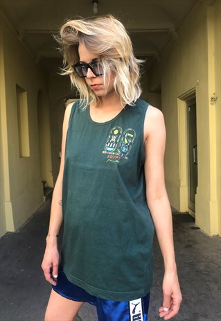 VINTAGE 90' OLDSCHOOL COOL EGYPT UNISEX GREEN TOP