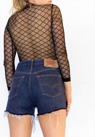 VINTAGE 90'S 501 INDIGO BLUE BUTTON FLY LEVI SHORTS