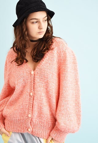 LOVELY 80'S RETRO JAZZY MOMS KNIT CARDIGAN