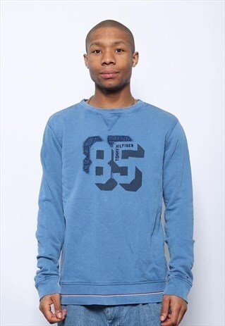 VINTAGE TOMMY HILFIGER LOGO SWEATSHIRT BLUE