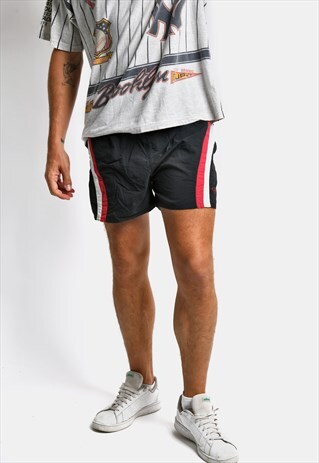 Arena vintage mens black shorts Y2K sport nylon swim trunk