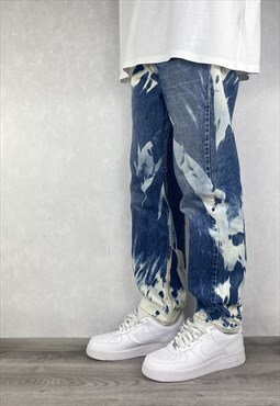Vintage Levis 90's Jeans Bleached Blue Reworked Levis Mens