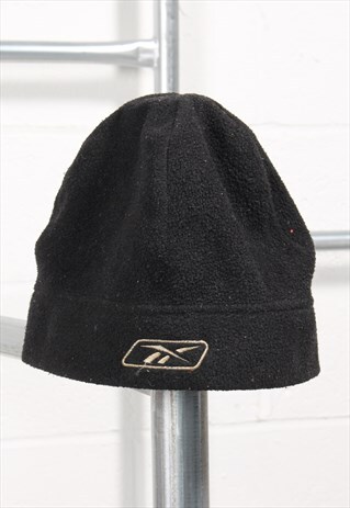 Vintage Reebok Fleeced Beanie in Black Fisherman Hat