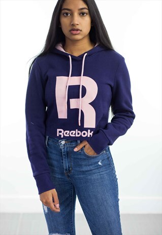 VINTAGE REWORKED REEBOK CROP TOP LOGO 90S S 11.9
