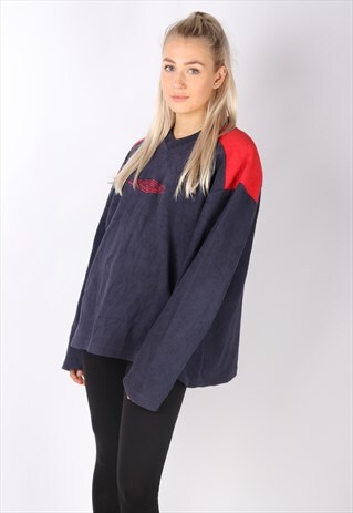 VINTAGE UMBRO FLEECE OVERSIZED JUMPER PREPPY L XL SWEATER
