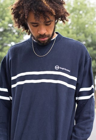 VINTAGE 90'S SERGIO TACCHINI SWEATSHIRT IN BLACK AND WHITE