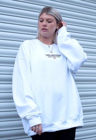 G&G UNISEX WHITE LTD LOGO SWEAT