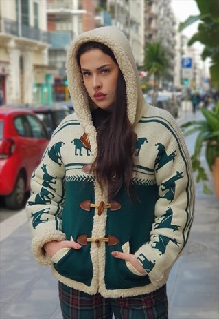 VINTAGE 90'S PUFFER SHERPA HOODIE JACKET COD.1A-51