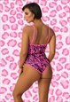 NEON PINK SEQUIN TIGER PRINT LEOTARD FESTIVAL / RAVE WEAR