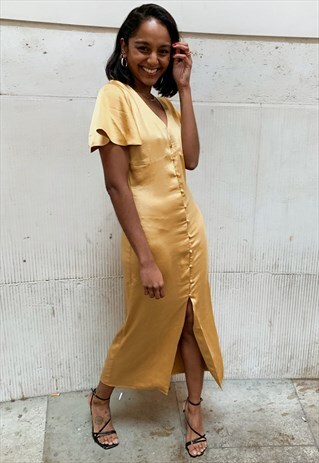 NAYA MIDI DRESS - YELLOW OCRE