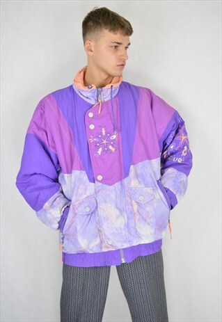 VINTAGE MULTICOLOUR SKI PUFFER JACKET