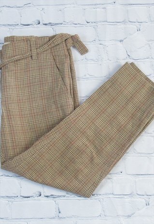 00's Vintage Preppy Marni Beige Check Tie Waist Pants