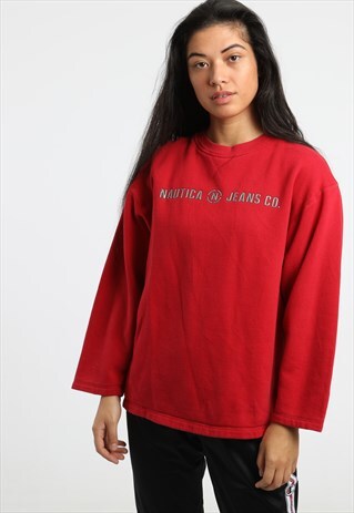 90S NAUTICA EMBROIDERED SPELL OUT SWEATSHIRT