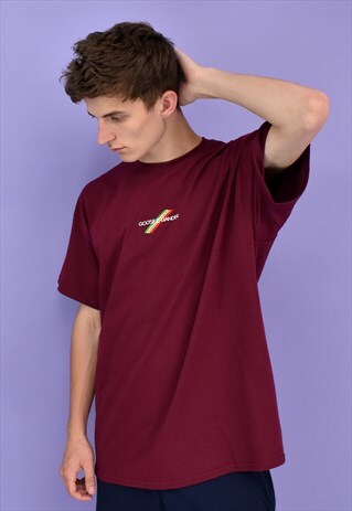 G&G UNISEX MAROON ORIGINAL MULTI LINES S/S TEE