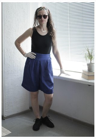 VINTAGE 90'S BLUE HIGH-WAISTED SHORTS
