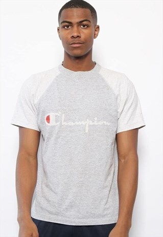 VINTAGE CHAMPION LOGO T-SHIRT GREY