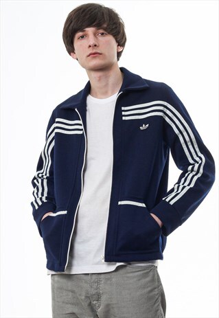 VINTAGE ADIDAS ORIGINALS TRACKSUIT TRACK TOP 60S 70S BLUE