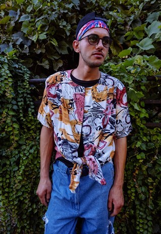 VINTAGE ABSTRACT PATTERNED SHIRT