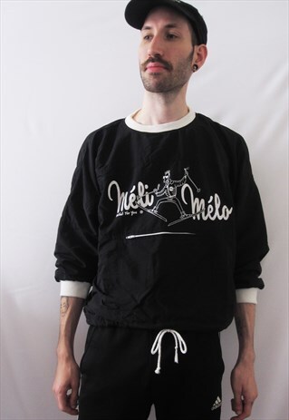 VINTAGE MELI-MELO BY ACTUEL FOR YOU BLACK & WHITE TOP