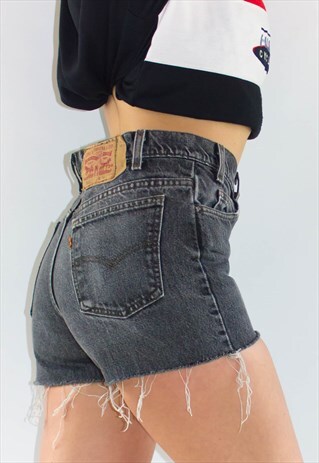 VINTAGE 80'S HIGH WAIST BLACK WASH SHORTS