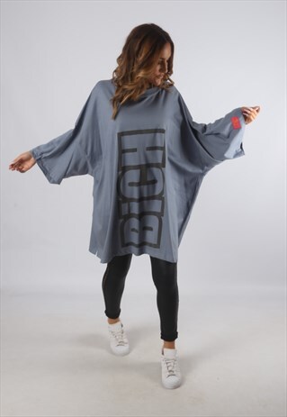 OVERSIZED BICH LOGO PRINT T-SHIRT LONG (B93C)