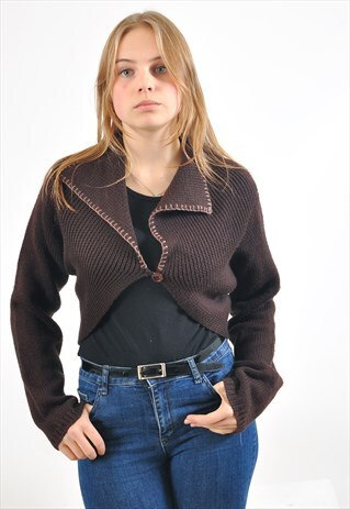 VINTAGE 90'S DARK BROWN KARDIGAN