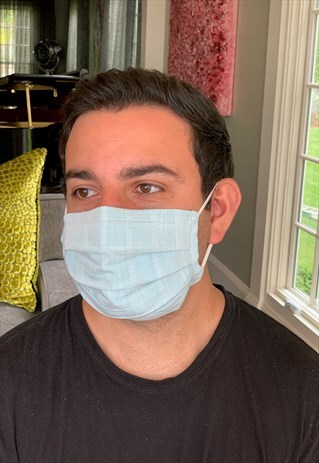 LIGHT BLUE TEXTURED FASHION FACE COVERING