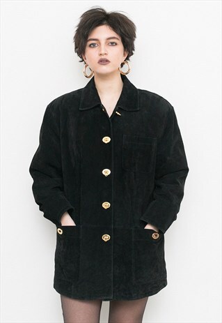 VINTAGE BLACK SUEDE JACKET
