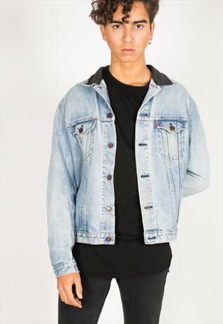 VINTAGE 80S LEVI'S CONTRAST COLLAR DENIM JACKET / R1098