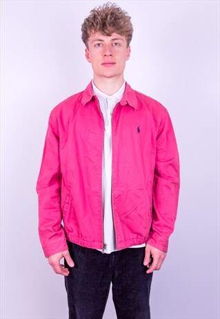 VINTAGE RALPH LAUREN HARRINGTON JACKET IN CORAL RED