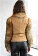 VINTAGE Y2K BROWN FAUX FUR SLEEVES JACKET