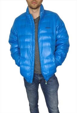 Adidas Puffer Jacket In Electric Blue Size Medium