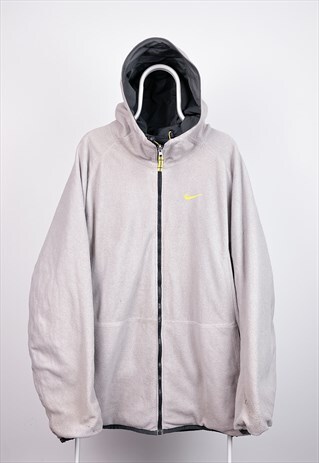 VINTAGE NIKE REVERSIBLE PADDED FLEECE JACKET SPELL OUT XXL