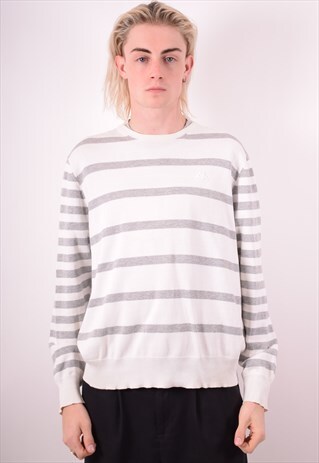 ROBE DI KAPPA MENS VINTAGE JUMPER SWEATER XL WHITE 90S