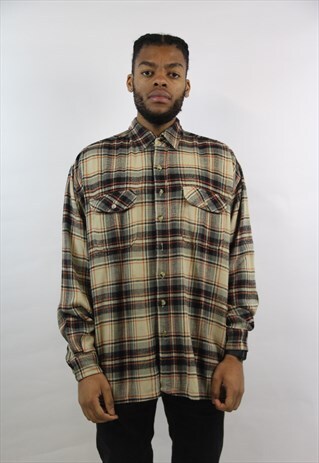 VINTAGE CHECK THICK 90'S SHIRT