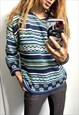 COOGI STYLE TEXTURED KNIT VINTAGE SWEATER JUMPER S M