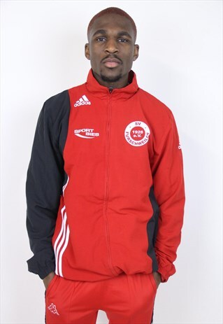 VINTAGE 90'S ADIDAS RED PRINT SPORTS JACKET