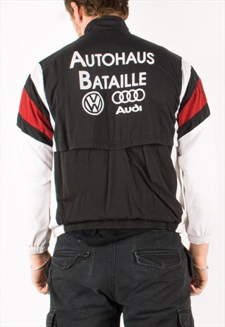 VINTAGE 90S BLACK NIKE AUTOHAUS BATAILLE WINDBREAKER JACKET