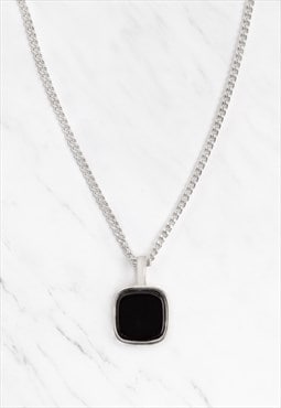 Obsidian and Sterling Silver Pendant