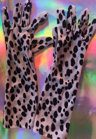 LONG DALMATION PRINT GLOVES