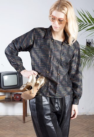 VINTAGE BLOUSE WITH METALLIC THREAD