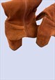 TAN BROWN KNEE HIGH SUEDE HEELED BOOTS