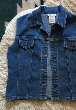 VINTAGE OPTION ELLE DENIM VEST IN BLUE 1990S