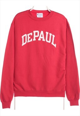 Vintage 90's Champion Sweatshirt Crewneck College Depaul Red