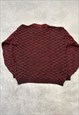 VINTAGE KNITTED JUMPER ABSTRACT PATTERNED KNIT SWEATER