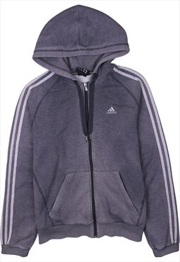 Vintage 90's Adidas Hoodie Spellout Full Zip Up Grey Small