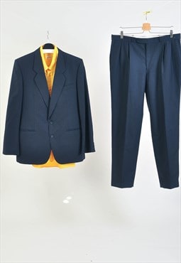 Vintage 00s striped suit in navy