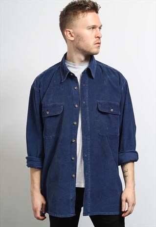 VINTAGE CORDUROY SHIRT BLUE